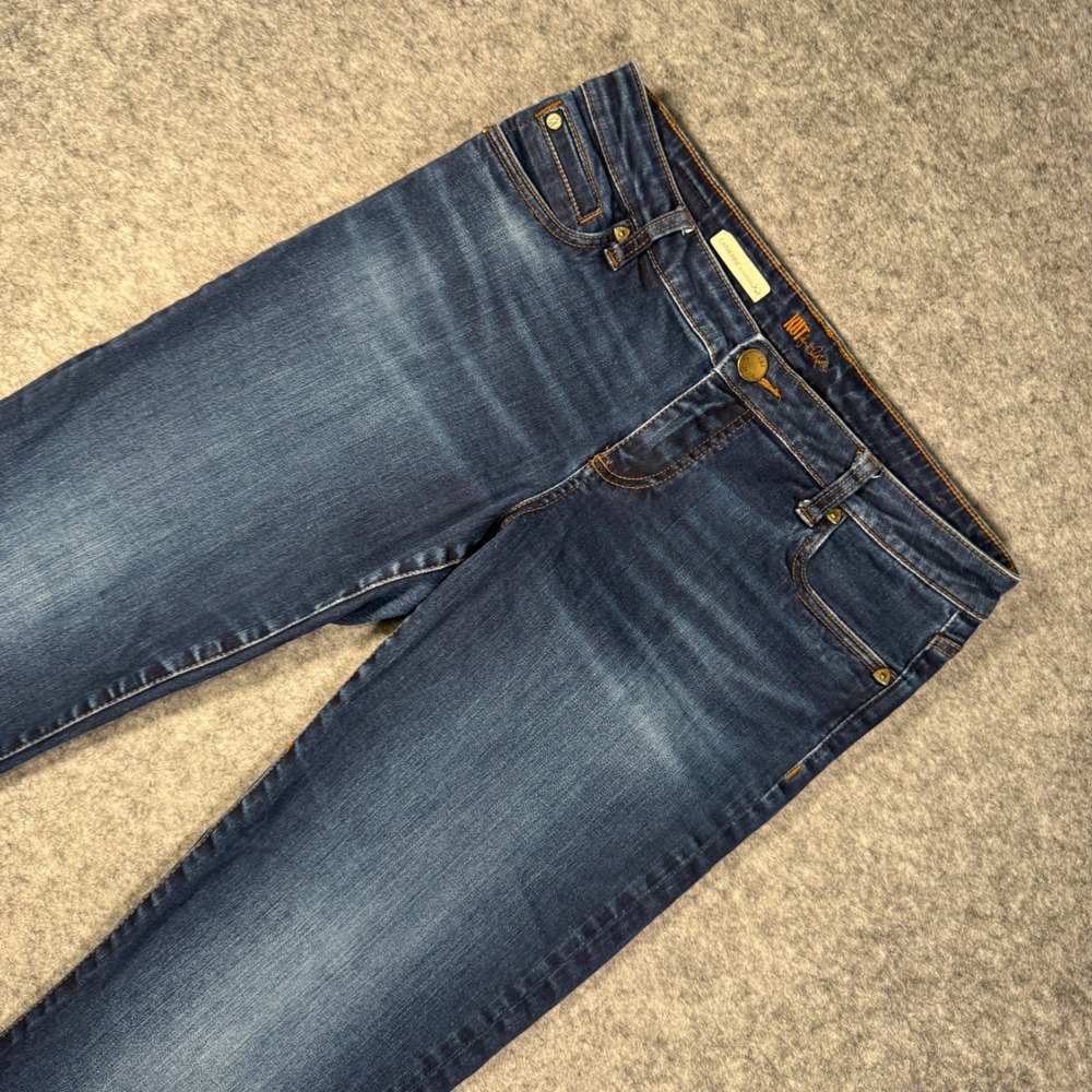 KUT‎ from the Kloth Catherine Boyfriend Jeans Blue Dark Wash Raw Hem Size 8